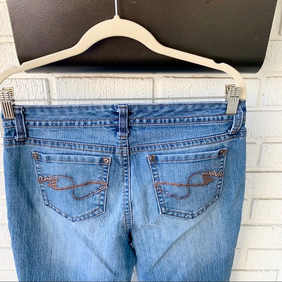 New Directions Bootcut Jean With Rhinestone Pockets Size 10 - Picture 6 of 11